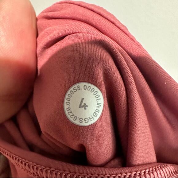 Lululemon Fast Free Crop 19" Cool Non-Reflective Cherry Tint SZ 4 - Picture 8 of 10